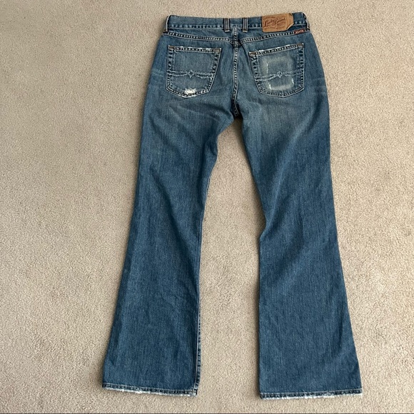 Vintage Lucky Brand ‘Lucky Charmed’ Boot Cut Rip & Repair Jeans USA Size 8 / 29 - Picture 3 of 11